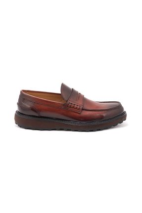 کفش لوفر قهوه ای مردانه چرم خالص MOCHA - کد 877641916