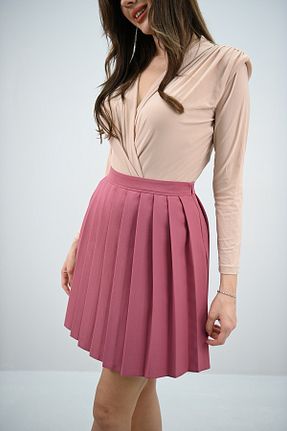 دامن صورتی زنانه الاستین Koza Butik - کد 917824209