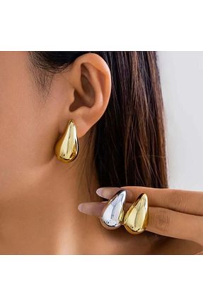 گوشواره جواهر رنگی برنجی Ervalina - کد 917844943