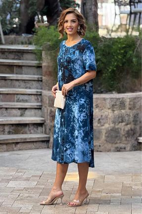 لباس آبی زنانه بافتنی Nevin Kaya Moda - کد 917955529
