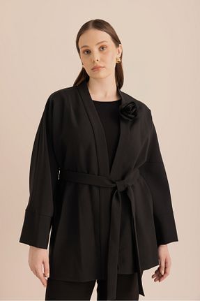 کیمونو و کافتان مشکی زنانه مخلوط پلی استر Aker - کد 917911808