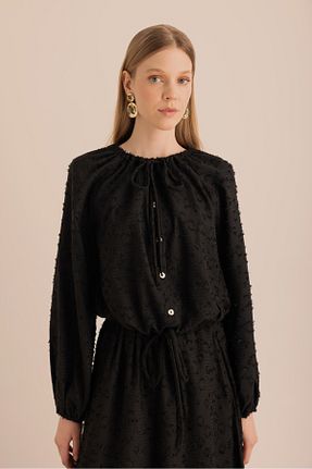 بلوز مشکی زنانه اورسایز Aker - کد 917947013