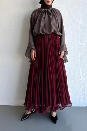 دامن زرشکی زنانه بافتنی Moca - کد 917965153