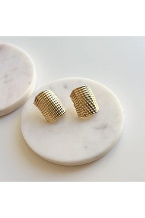 گوشواره استیل (فولاد) طلائی زنانه استیل (فولاد) VenüsDesign - کد 794680445