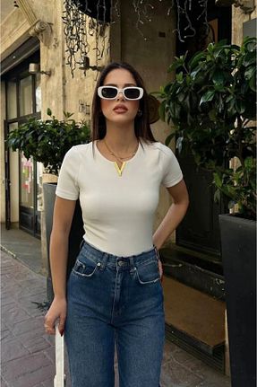 بلوز سفید زنانه ساده Modark - کد 917992602