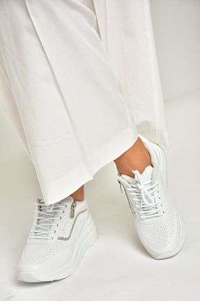 کفش اسنیکر سفید زنانه بند دار Fox Shoes - کد 917972418