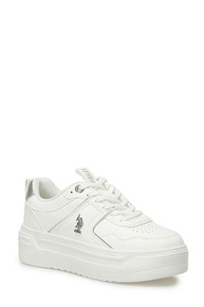 کفش پیاده روی سفید زنانه میکروفیبر U.S. Polo Assn. - کد 899498498