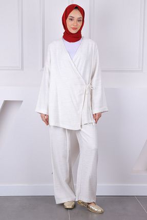 ست بالاتنه و پائین تنه حجاب بژ زنانه رگولار İmajButik - کد 919764699