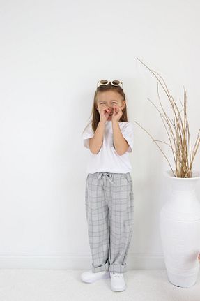 شلوار طوسی بچه گانه پارچه MiaBaby - کد 920776291