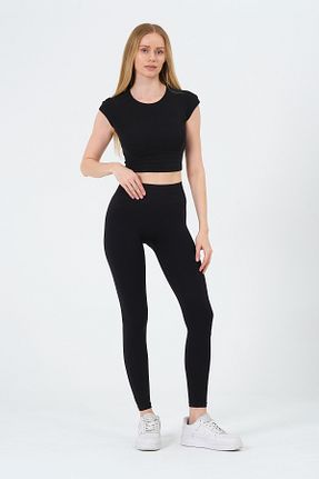 ساق شلواری اسپرت مشکی زنانه بلند MİSTİRİK - کد 342313724