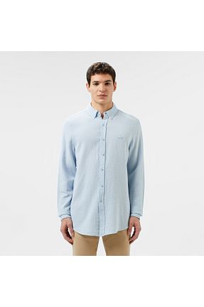 پیراهن آبی مردانه اسلیم فیت Lacoste - کد 903767305