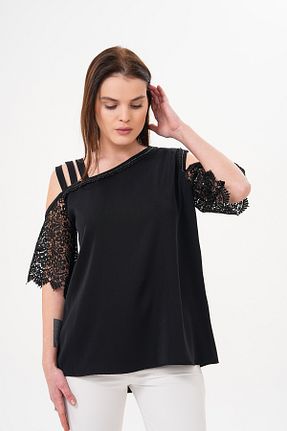 بلوز سایز بزرگ مشکی زنانه سایز بزرگ Loom Boutique - کد 919802720