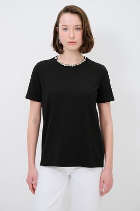 تیشرت مشکی زنانه رگولار adL - کد 906416787