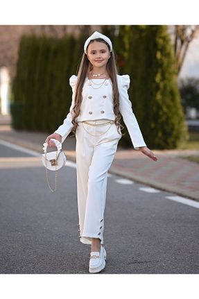 ست بالاتنه و پائین تنه سفید بچه گانه بافتنی Kids - کد 917475266