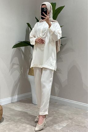 ست بالاتنه و پائین تنه نباتی زنانه بافتنی Venöve - کد 903796295