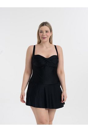 مایو سایز بزرگ مشکی زنانه مخلوط پلی آمید AQUAVİVA - کد 919878366