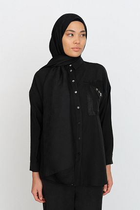 ست بالاتنه و پائین تنه حجاب مشکی زنانه رگولار Nihan - کد 919883129