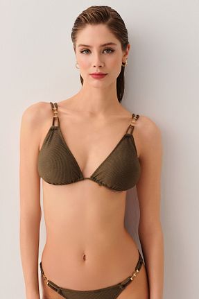 بالاتنه بیکینی خاکی زنانه ساده Suwen - کد 920751493