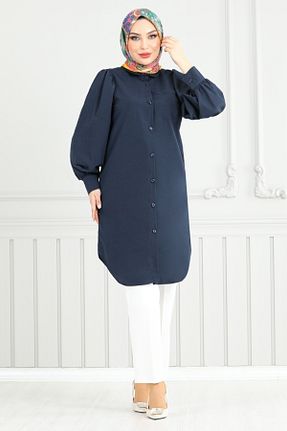 تونیک حجاب سرمه ای بافتنی ModaMerve - کد 919915016