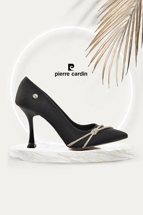 کفش پاشنه بلند کلاسیک مشکی زنانه پارچه ای Pierre Cardin - کد 877225556