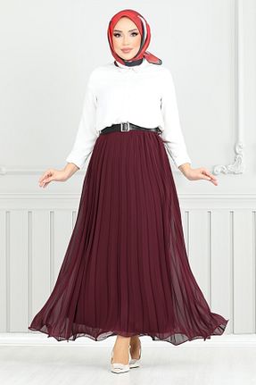 دامن حجاب زرشکی بافتنی ModaMerve - کد 919914995