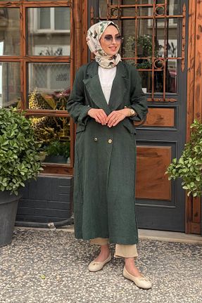 مانتو بلند حجاب سبز زنانه MissWhence - کد 919920432