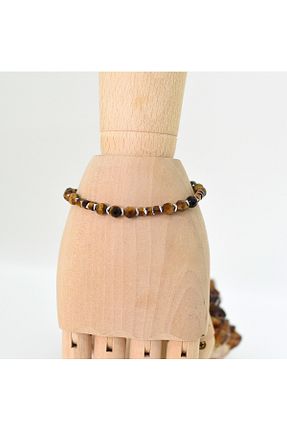دستبند جواهر قهوه ای مردانه سنگ طبیعی YZC - کد 919923826