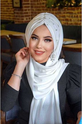 کلاه شنای حجاب سفید زنانه Aişe Tesettür - کد 876549647