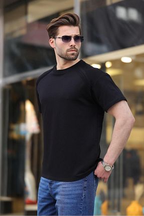 تیشرت مشکی مردانه رگولار Madmext - کد 919939638