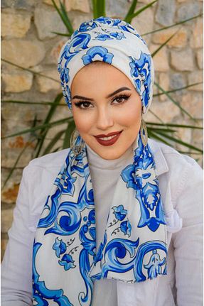 کلاه شنای حجاب آبی زنانه Aişe Tesettür - کد 851032384
