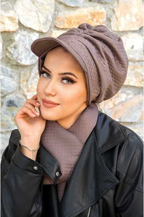 کلاه قهوه ای زنانه پنبه ای Aişe Tesettür - کد 871358716