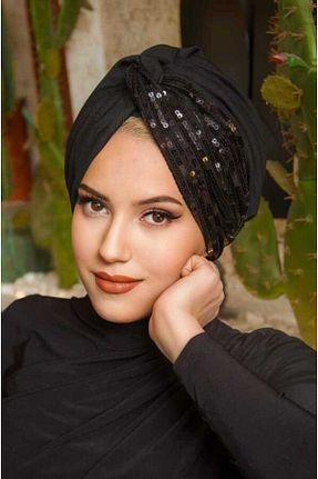 کلاه شنای حجاب مشکی زنانه Aişe Tesettür - کد 904115459