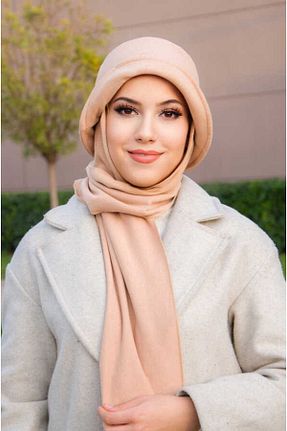 کلاه بژ زنانه پنبه ای Aişe Tesettür - کد 886538848