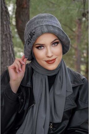 کلاه طوسی زنانه Aişe Tesettür - کد 871358853