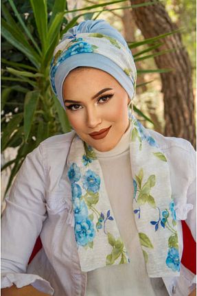 کلاه شنای حجاب آبی زنانه Aişe Tesettür - کد 844067571