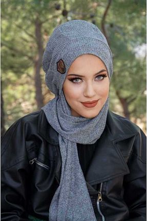 کلاه شنای حجاب طوسی زنانه Aişe Tesettür - کد 871450092