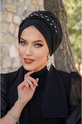 کلاه شنای حجاب مشکی زنانه Aişe Tesettür - کد 871358747