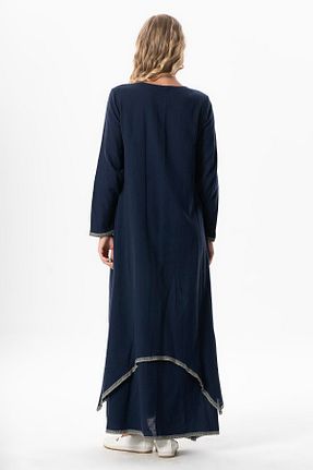 لباس حجاب سرمه ای زنانه رگولار Eliş Şile Bezi - کد 919933214
