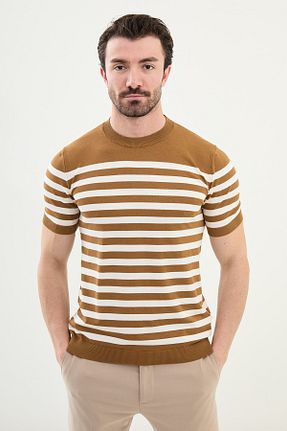 پلیور قهوه ای مردانه اسلیم فیت Mcr - کد 919960019