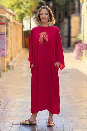 لباس سایز بزرگ صورتی زنانه %100 پنبه Nevin Kaya Moda - کد 919979911