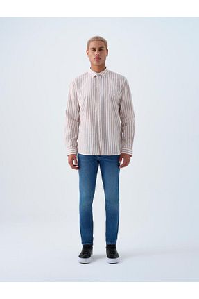 پیراهن قهوه ای مردانه اسلیم فیت Loft - کد 919979841