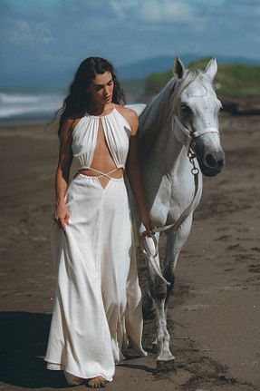 لباس ساحلی سفید زنانه %100 پنبه Tierra - کد 919977988