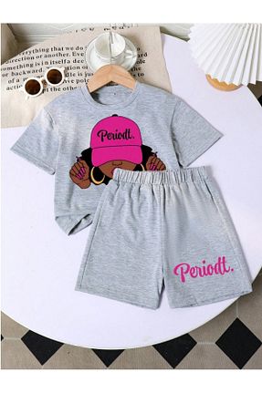 ست بالاتنه و پائین تنه طوسی بچه گانه بافت LOUİSA - کد 921069956