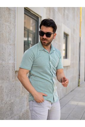 پیراهن فیروزه ای مردانه Relaxed Gameyal - کد 920011726