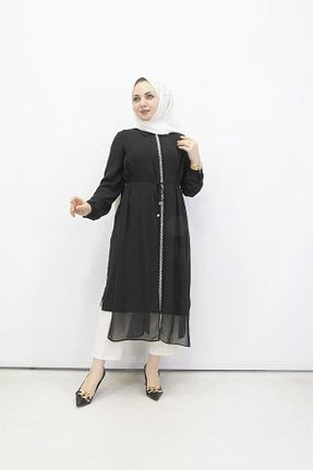 تونیک حجاب مشکی زنانه پنبه پلی استر Armine TREND - کد 921082564