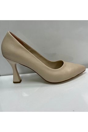 کفش پاشنه بلند کلاسیک بژ زنانه چرم لاکی Mimoza - کد 920027370