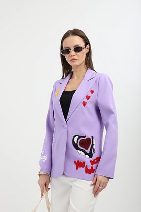 کت بلیزر بنفش زنانه اسلیم فیت Milamia - کد 920021338