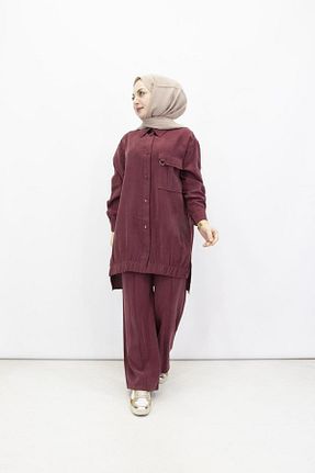 ست بالاتنه و پائین تنه زرشکی مردانه جین feray kaya - کد 920020882