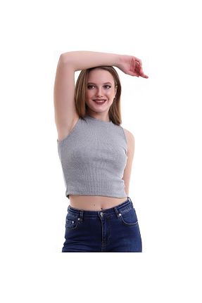 بادی طوسی زنانه یقه دوچرخه MODA - کد 920042763