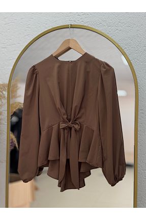 پیراهن حجاب قهوه ای زنانه اورسایز Ebrar Store - کد 920036833